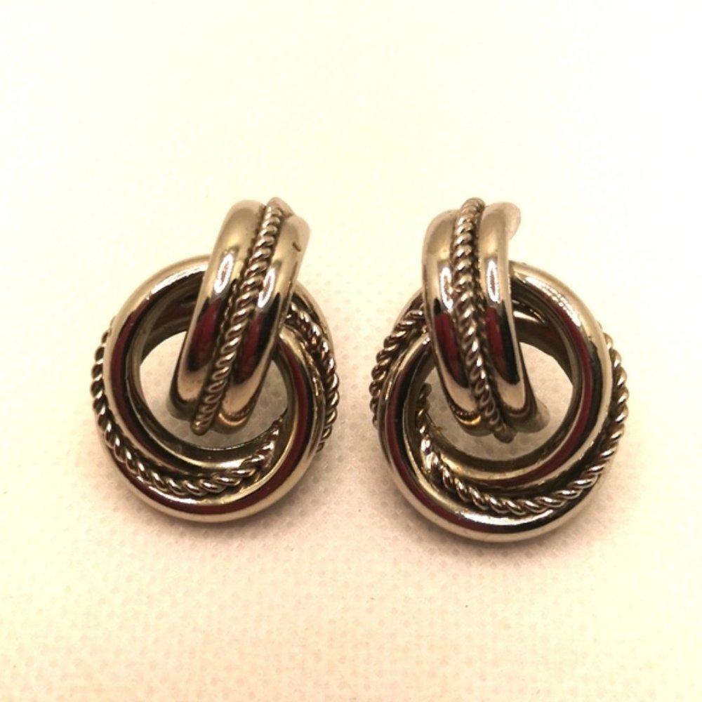 Vintage Silver Tone Braided Loops